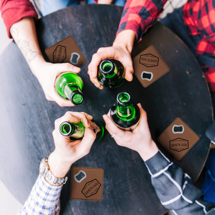 Personalized Bottle Opening Coaster Set - Bar Design - Image 9