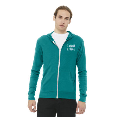 BELLA+CANVAS Unisex Triblend Full-Zip Lightweight Hoodie