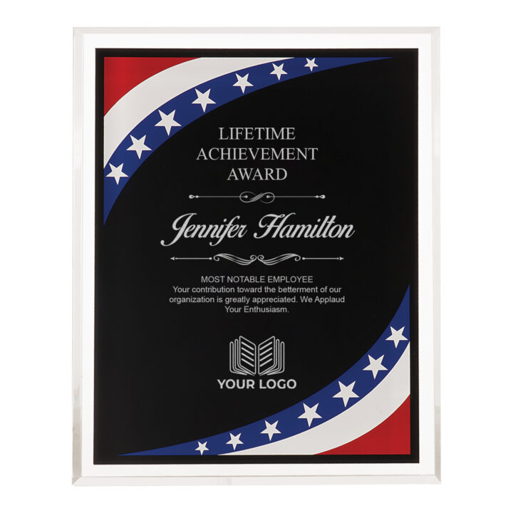 Personalized Stars & Stripes Acrylic Award Plaque - Image 4