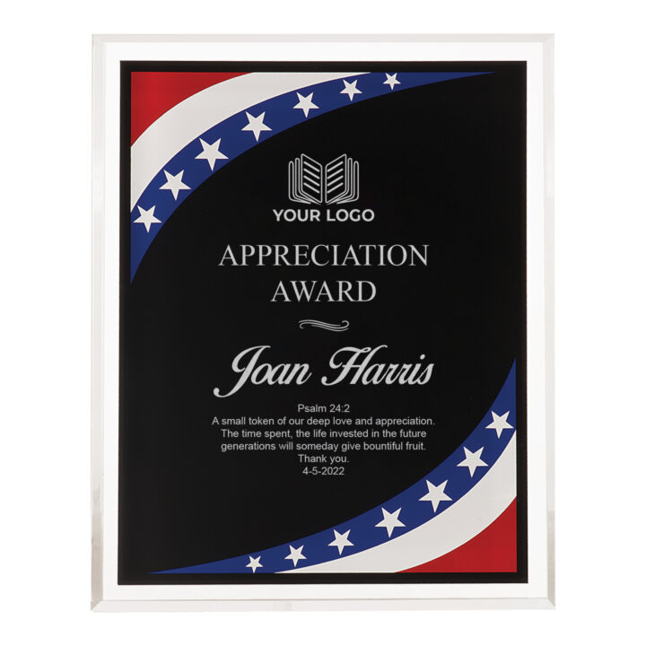 Personalized Stars & Stripes Acrylic Award Plaque - Image 6