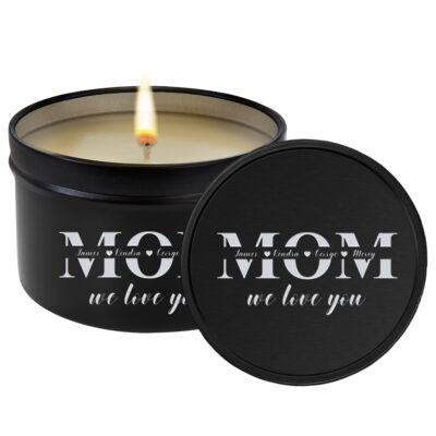 Personalized Mother's Day Design 8 oz. Candle in Black Metal Tin