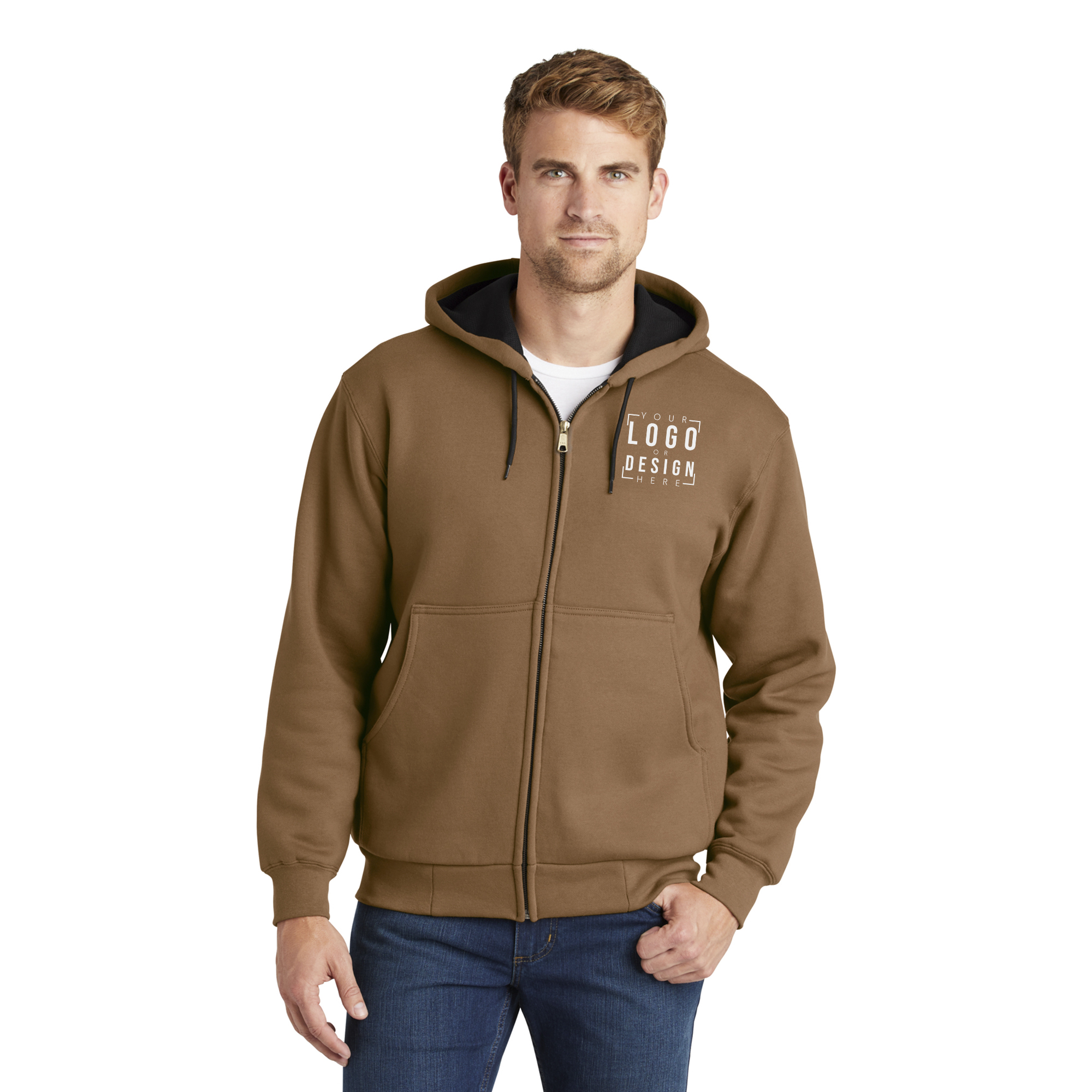 CornerStone - Heavyweight Full-Zip Hooded Sweatshirt with Thermal Lining