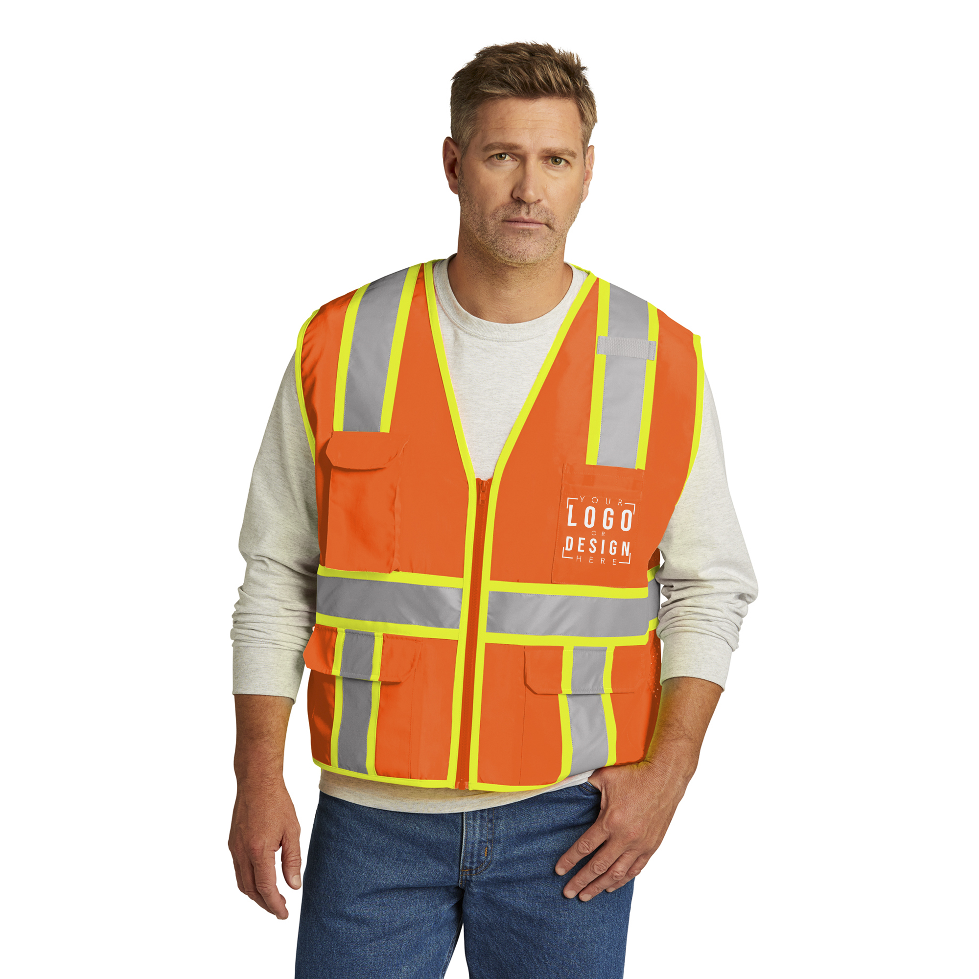 CornerStone ANSI 107 Class 2 Surveyor Zippered Two-Tone Vest