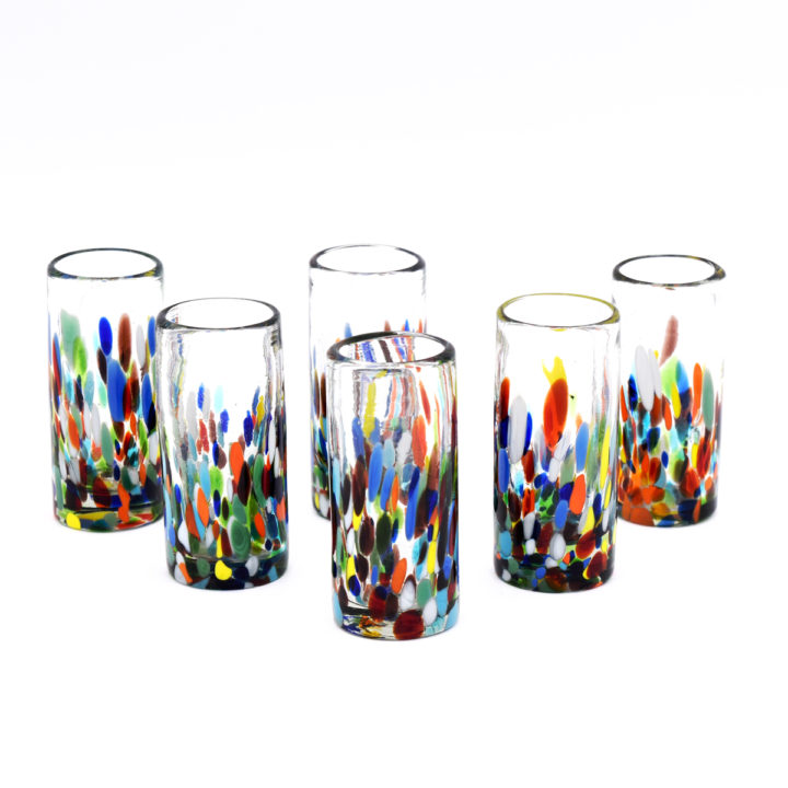 "Confetti Festival" Hand Blown Tequila Shot Glass Set of 6 - Image 2