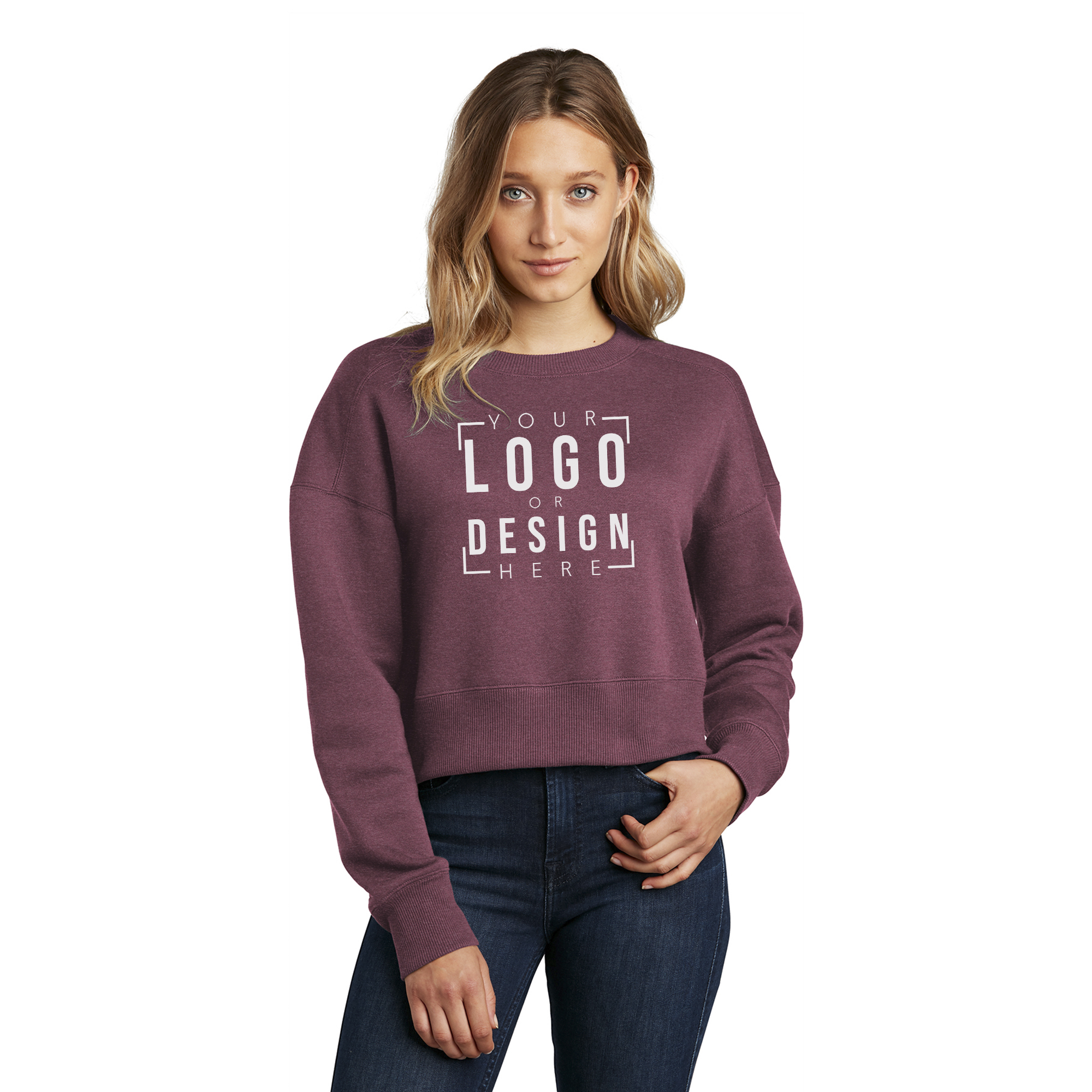 District Women's Perfect Weight Fleece Cropped Crew