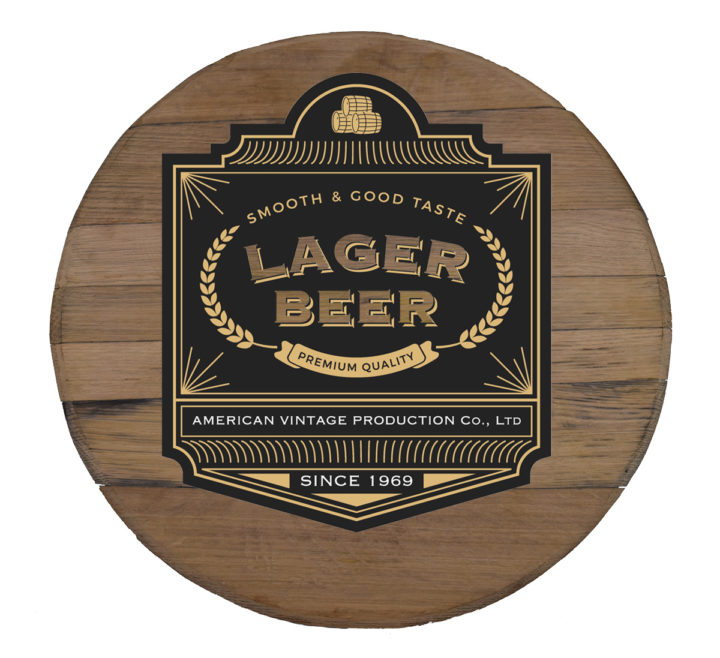 Personalized Custom Authentic American Oak Wood Barrel Head 200