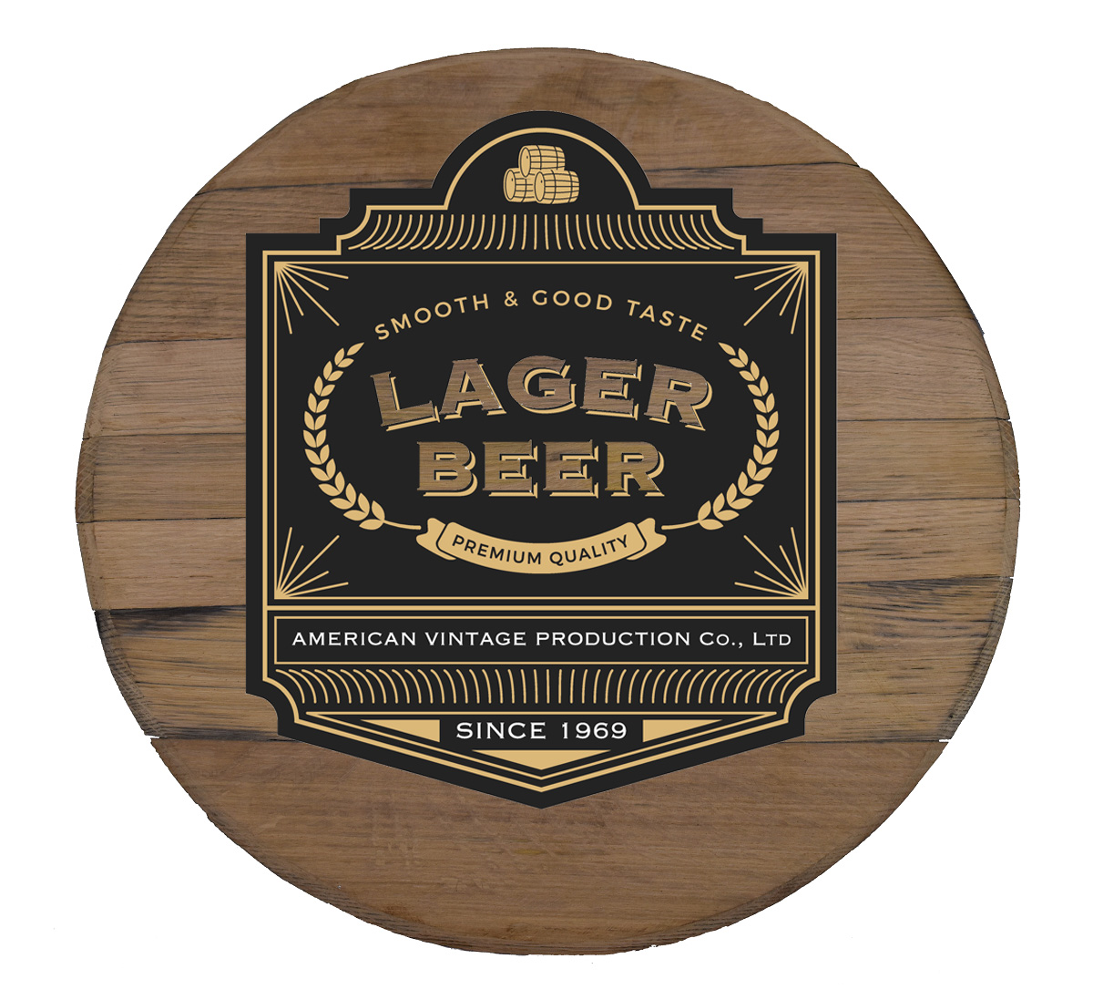 Personalized Custom Authentic American Oak Wood Barrel Head 200