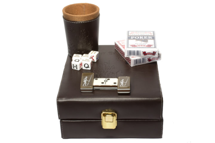Don Quixote Casino | Domino Set, Deck of cards, Dice Cup with 5 Poker Dice