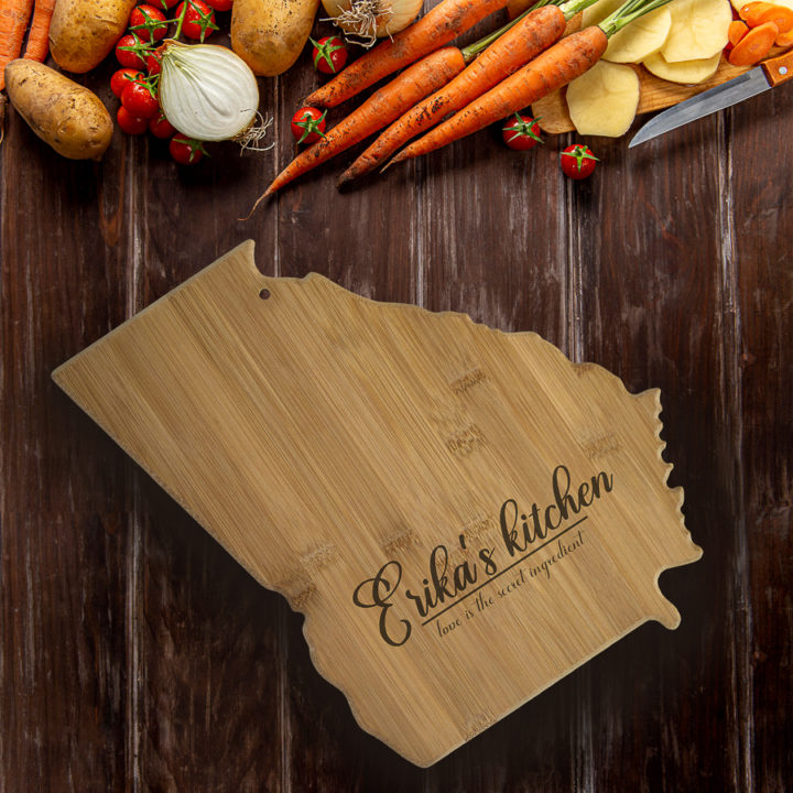 Personalized State Shaped Cutting Board