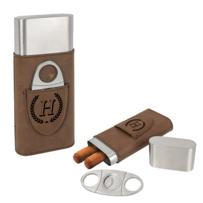 Personalized Cigar Case with Cutter - Horace Design