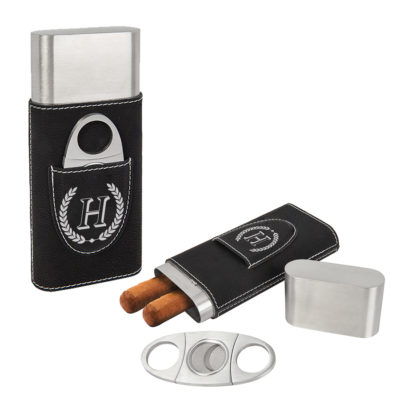 Personalized Cigar Case with Cutter - Horace Design