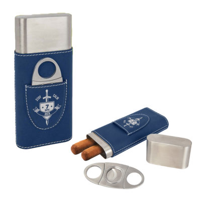 Personalized Cigar Case with Cutter - 7 Regiment Design