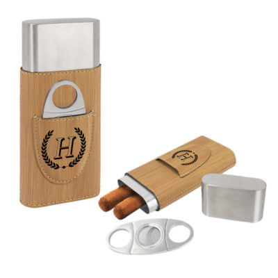 Personalized Cigar Case with Cutter - Horace Design