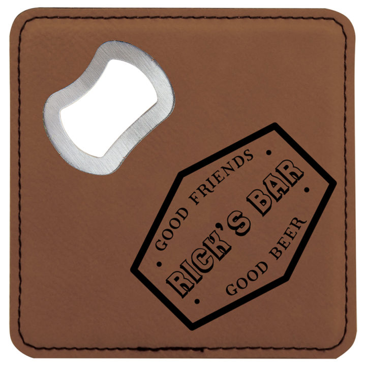 Personalized Bottle Opening Coaster Set - Bar Design - Image 3