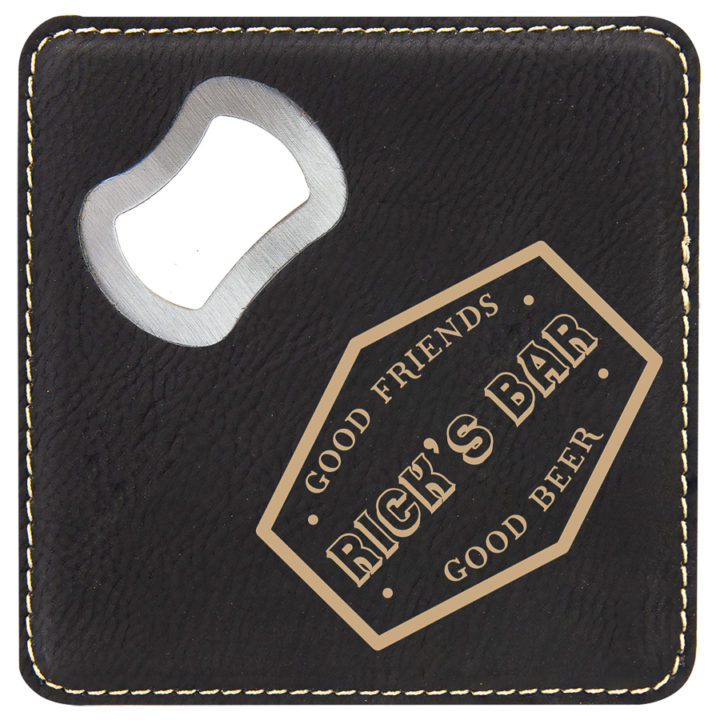 Personalized Bottle Opening Coaster Set - Bar Design - Image 4