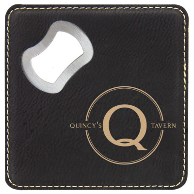 Personalized Bottle Opening Coaster Set - Tavern Design