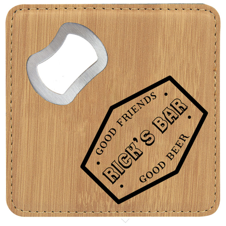 Personalized Bottle Opening Coaster Set - Bar Design - Image 8