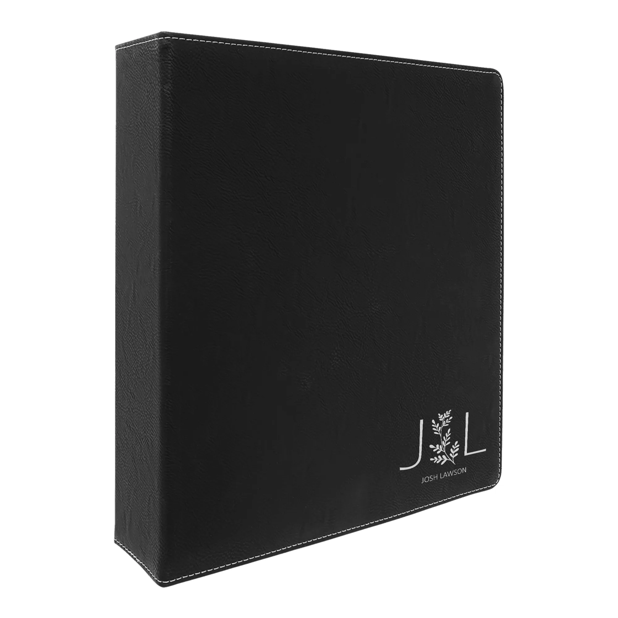 Personalized Laurel Leatherette Binder