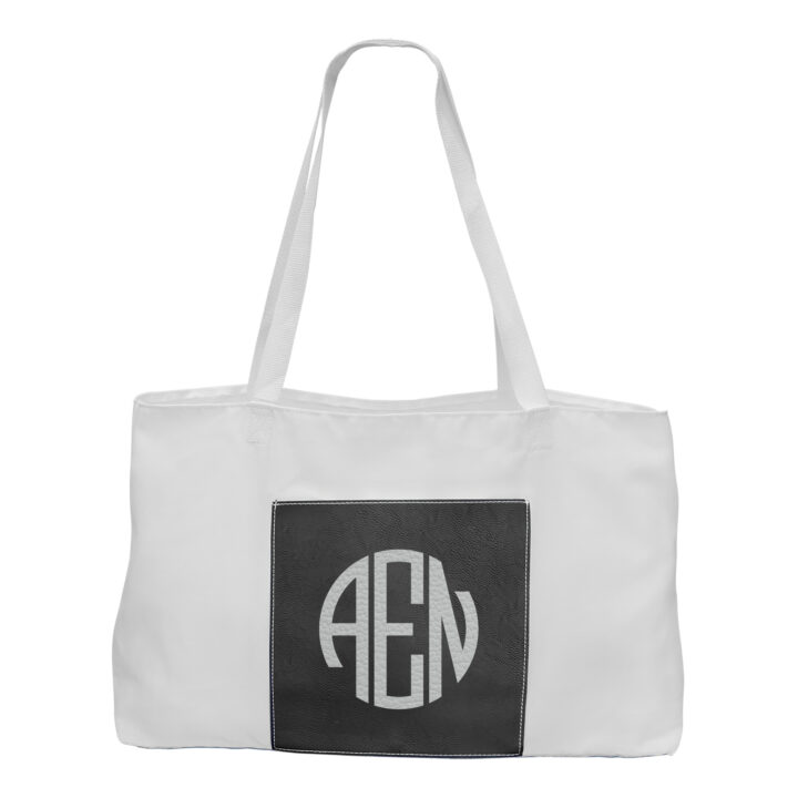 Custom Round Monogram Bag with Laserable Leatherette Gusset