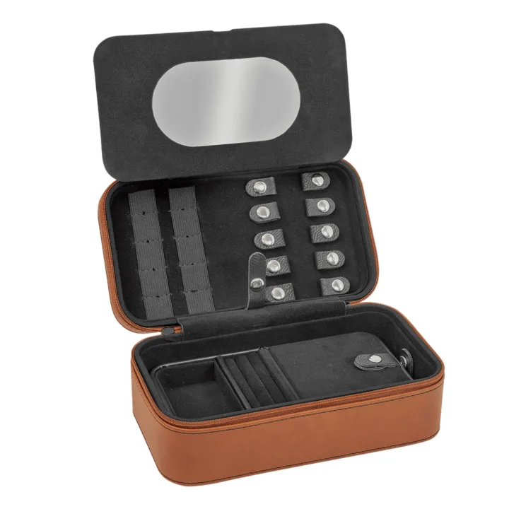 Personalized Split Letter Monogram Leatherette Jewelry Box - Image 4