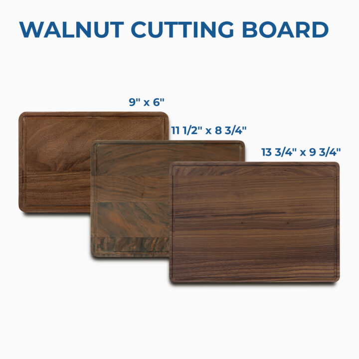 Custom Laurel Couple Walnut Cutting Board with Drip Ring - Image 2