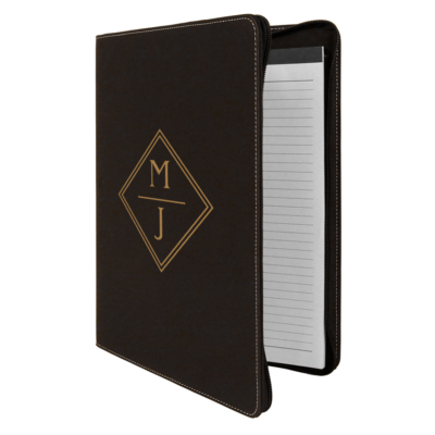 Diamond Personalized Business Zippered Portfolio with Notepad