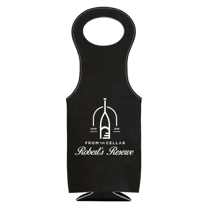 Personalized Leatherette Wine Bottle Bag - Wine Cellar - Image 9