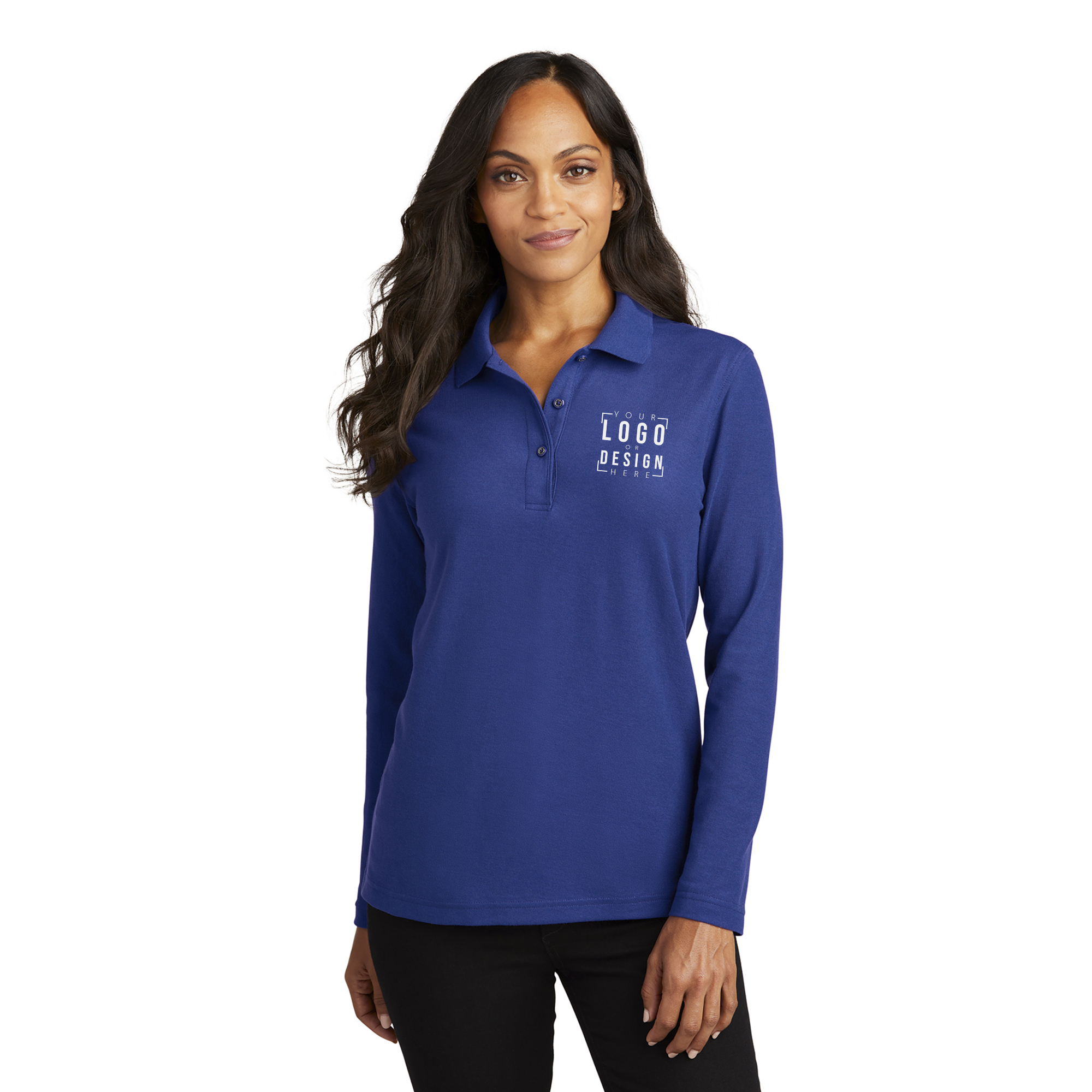 Port Authority Ladies Silk Touch Long Sleeve Polo