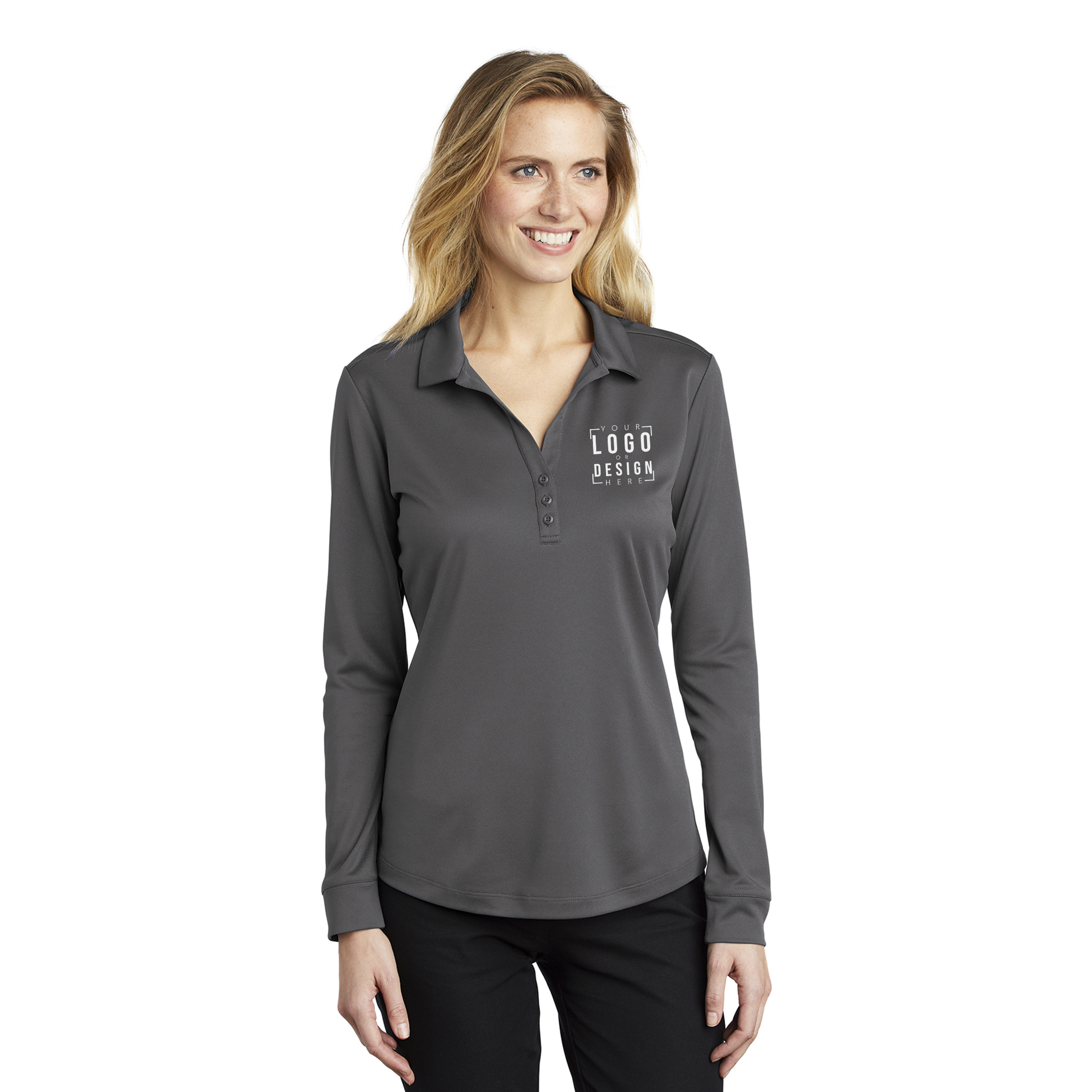 Port Authority Ladies Silk Touch Performance Long Sleeve Polo