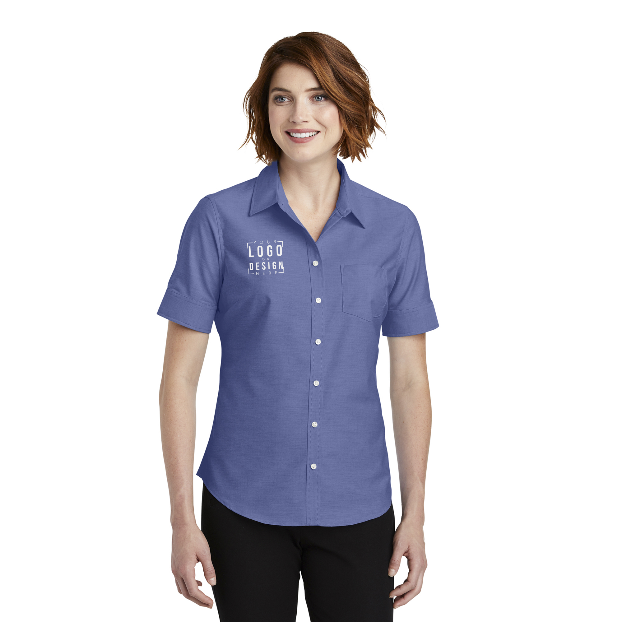 Port Authority Ladies Short Sleeve SuperPro Oxford Shirt