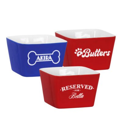Personalized Square Ceramic Pet Bowl