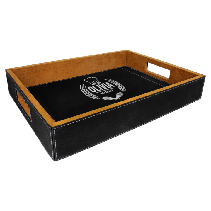 Personalized Head-chef Leatherette Serving Tray - Image 3