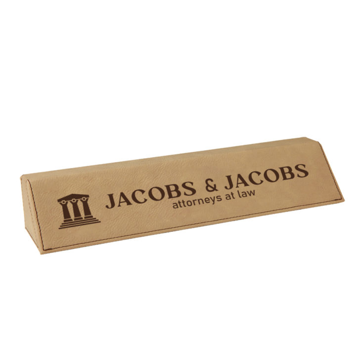 Personalized Leatherette Large Law Desk Name Plate - Image 2