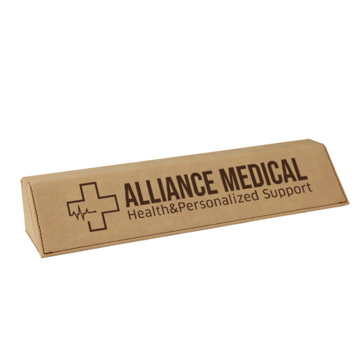 Personalized Leatherette Large Medical Desk Name Plate - Image 2