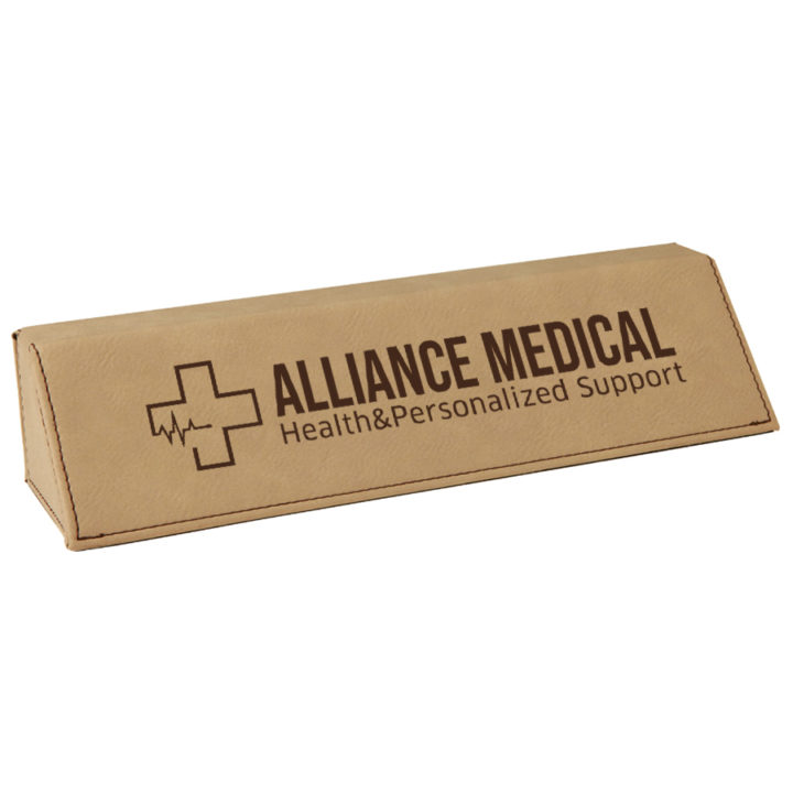 Personalized Leatherette Small Medical Desk Name Plate - Image 2