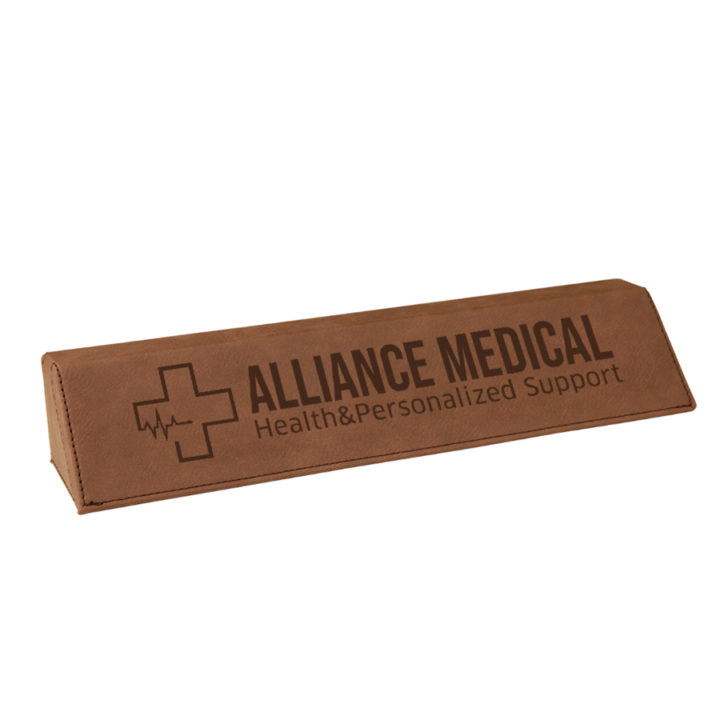 Personalized Leatherette Large Medical Desk Name Plate - Image 3