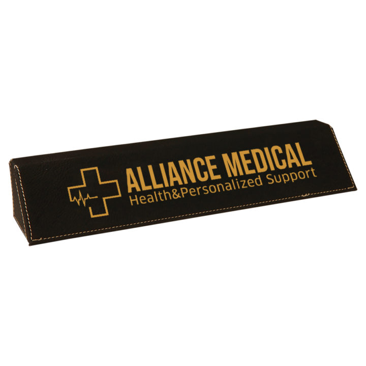 Personalized Leatherette Large Medical Desk Name Plate - Image 4