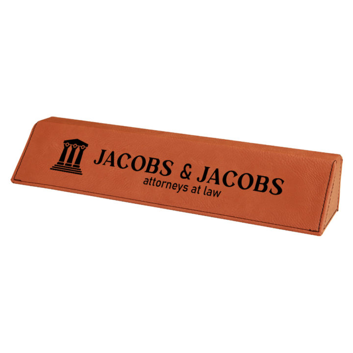 Personalized Leatherette Large Law Desk Name Plate