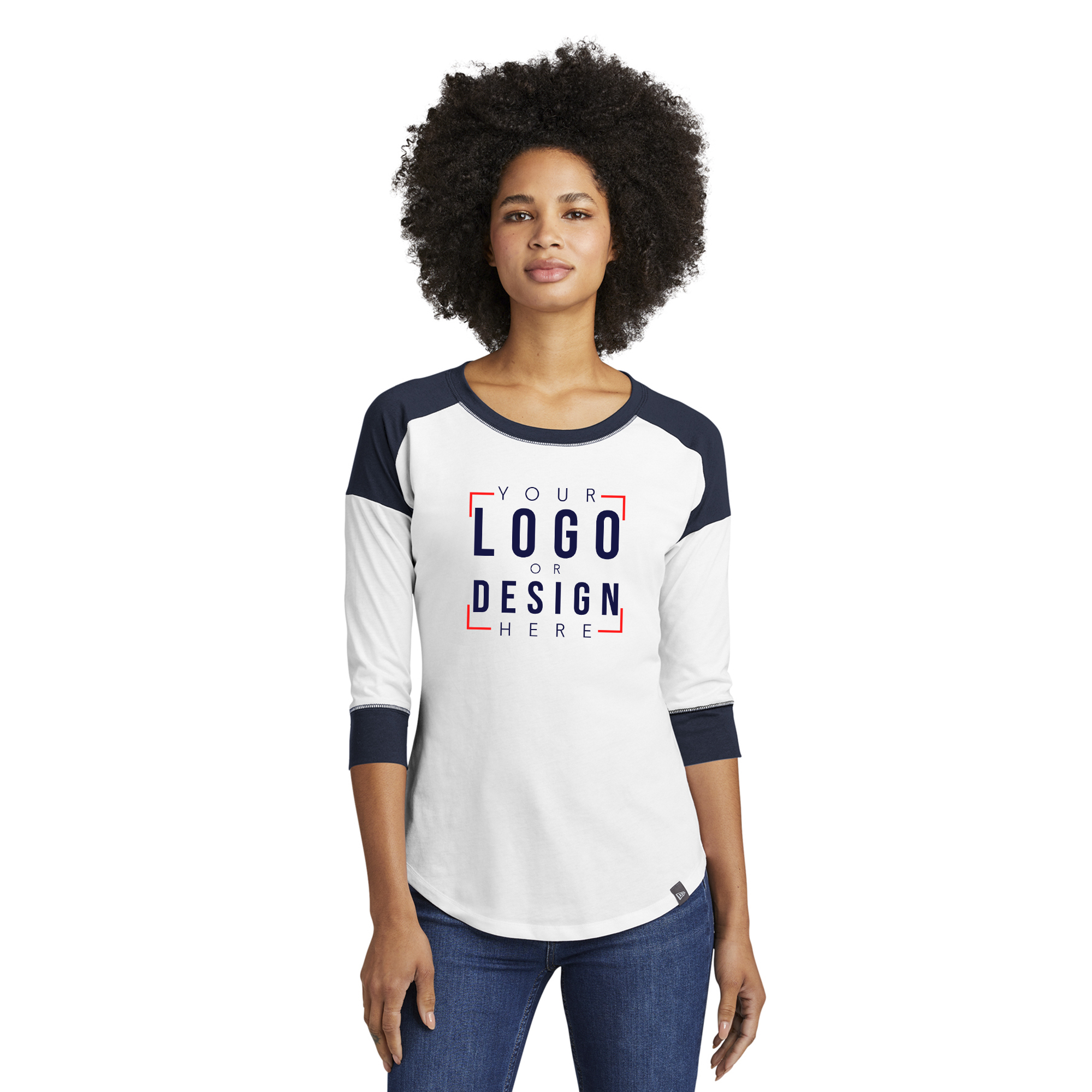 New Era Ladies Heritage Blend 3/4-Sleeve Baseball Raglan Tee