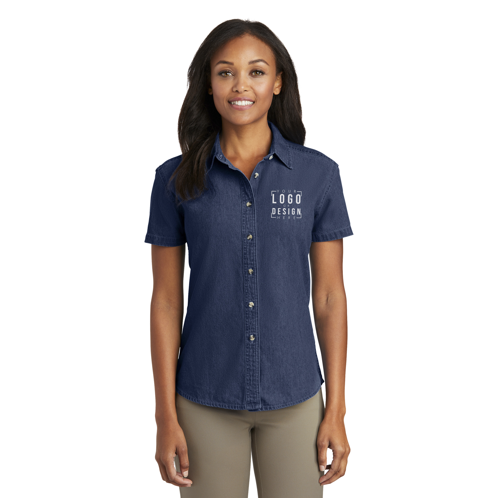 Port & Company - Ladies Short Sleeve Value Denim Shirt