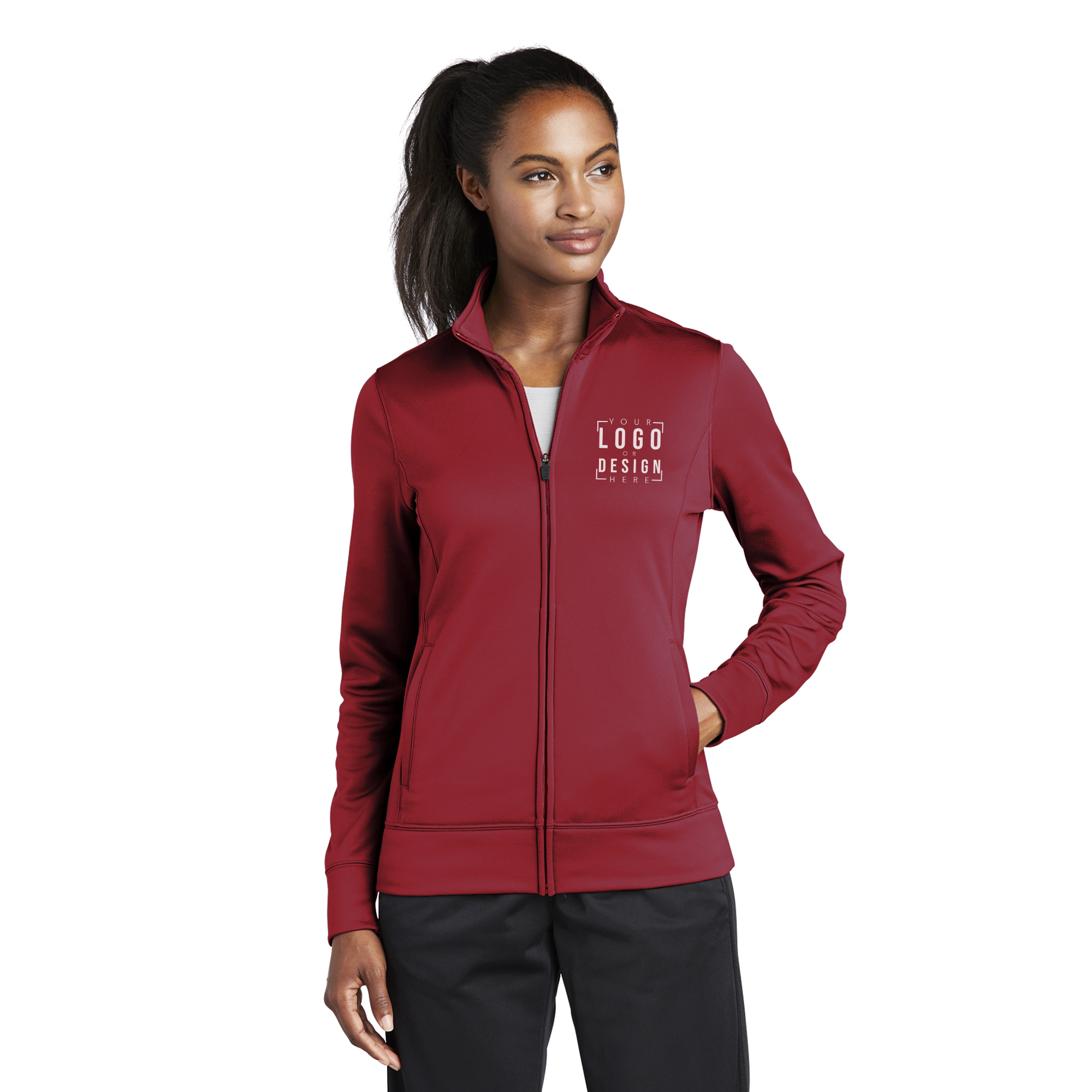 Sport-Tek Ladies Sport-Wick Fleece Full-Zip Jacket