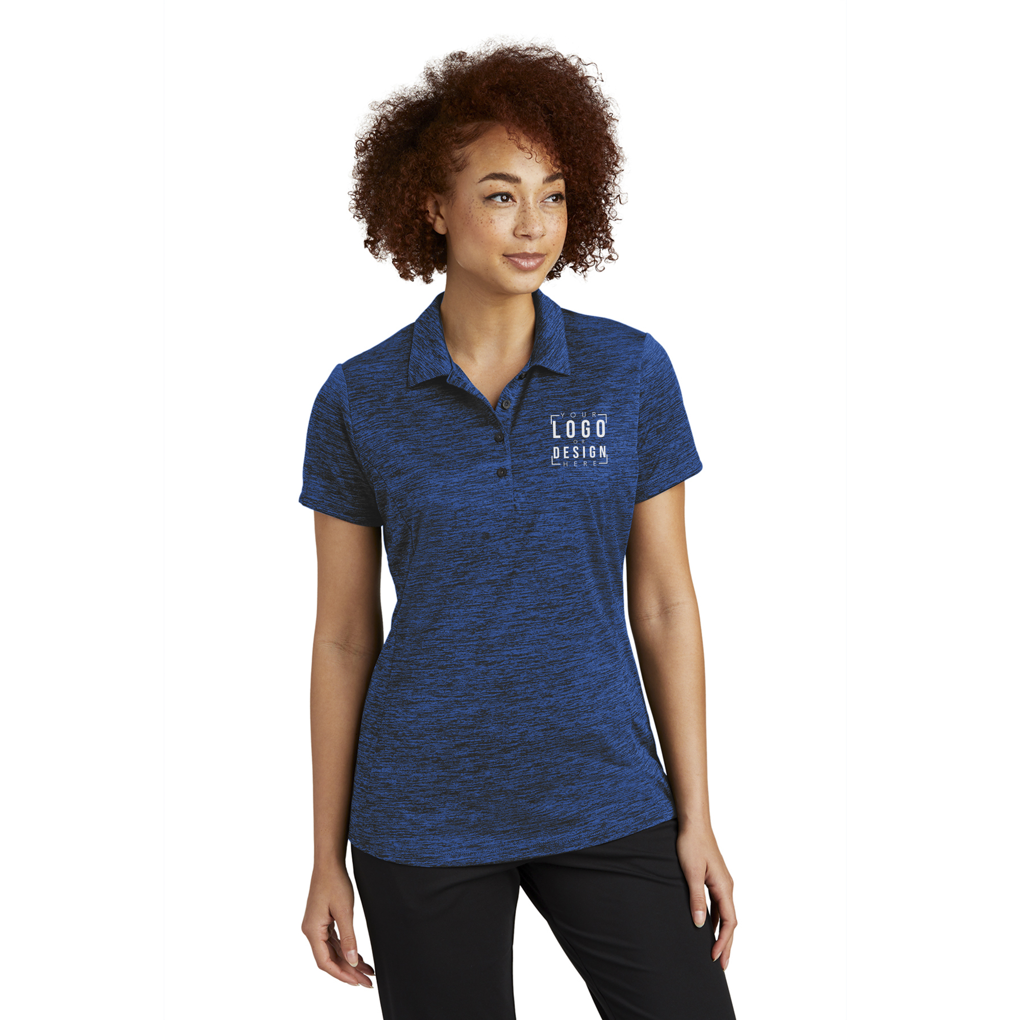 Sport-Tek Ladies PosiCharge Electric Heather Polo