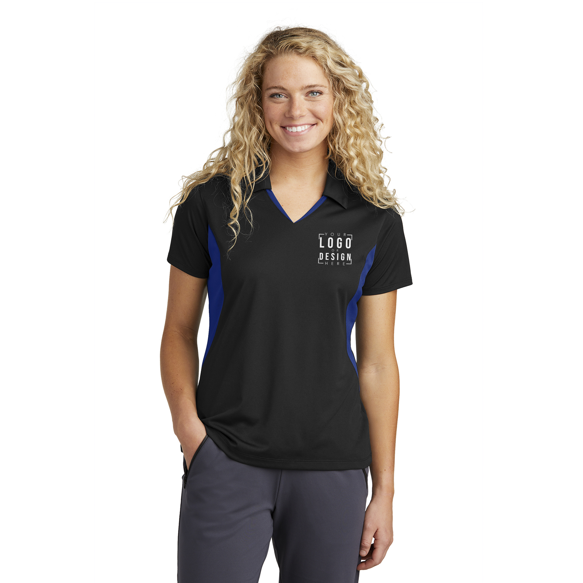 Sport-Tek Ladies Side Blocked Micropique Sport-Wick Polo