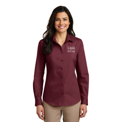 Port Authority Ladies Long Sleeve Carefree Poplin Shirt