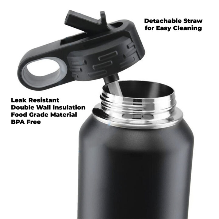 Personalized Insulated Water Bottle with Sports Straw - Image 3