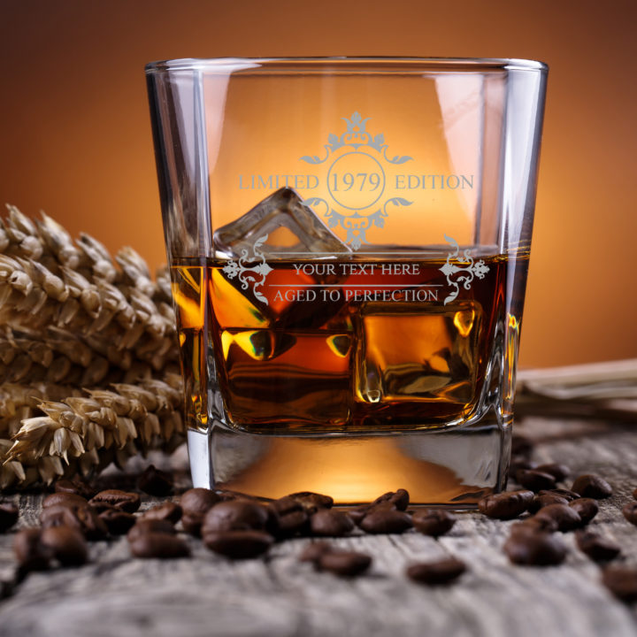 Personalized Limited Edition Whiskey Bourbon Cube Rocks Glass Set Bottle - Image 2