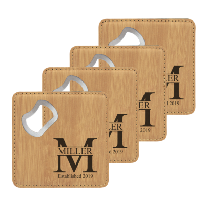 Personalized Bottle Opening Coaster Set