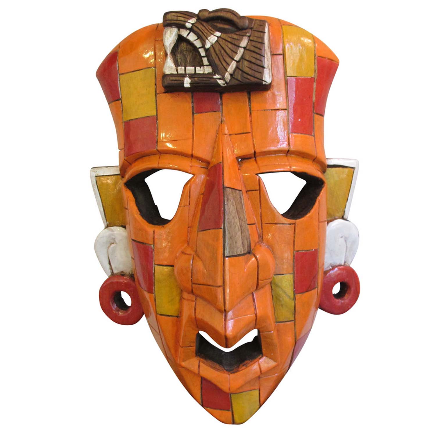 Mayan Mask Mayan Squared Orange