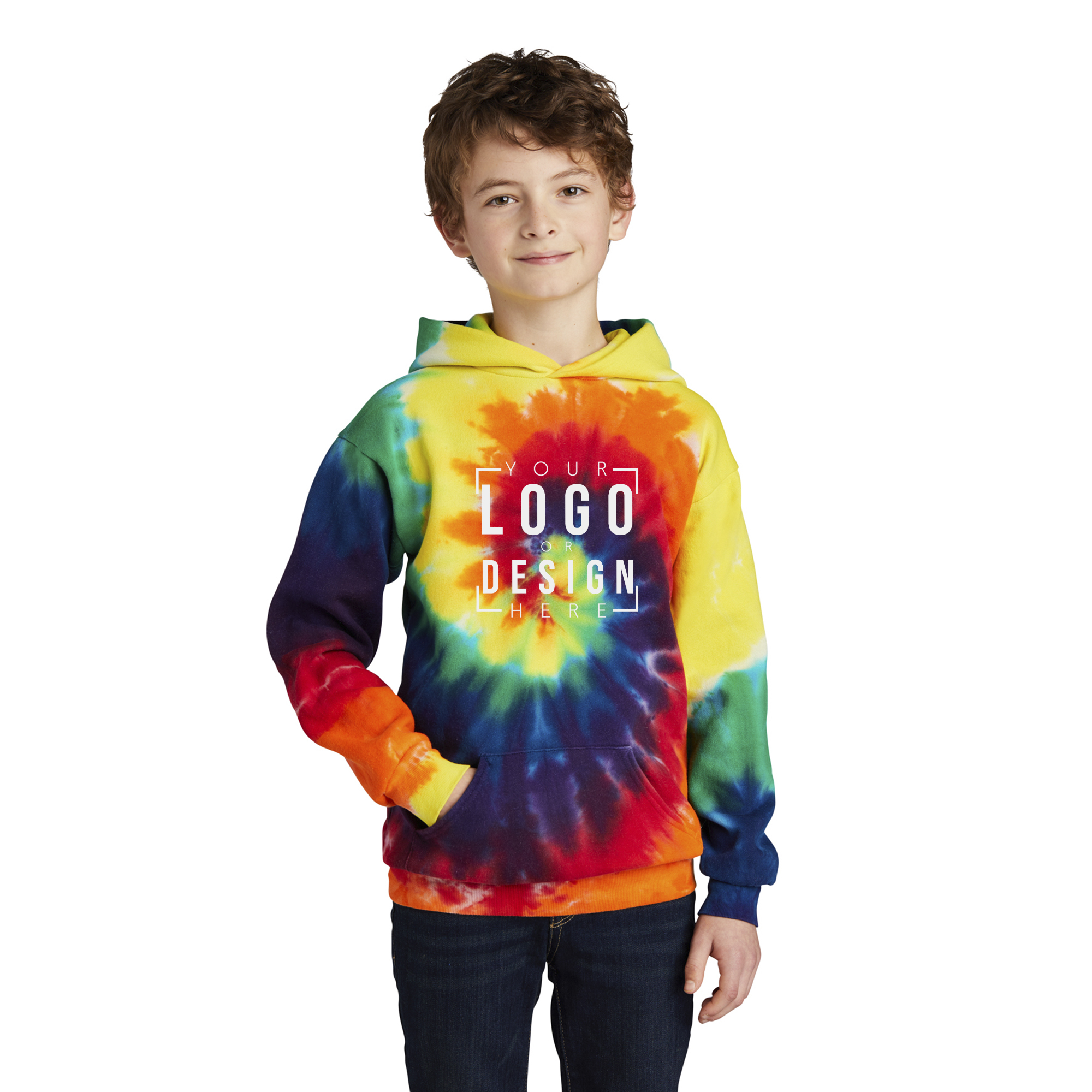 Port & Company Youth Tie-Dye Pullover Hooded Sweatshirt