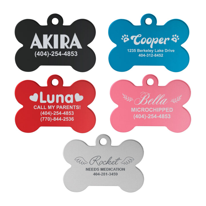 Personalized Aluminum Bone Pet Tag